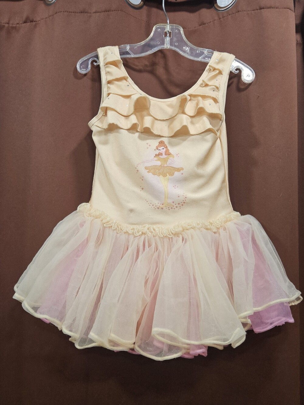 Disney Princess Beauty & The Beast Belle Yellow Leotard Tule Ballerina Dress 5/6